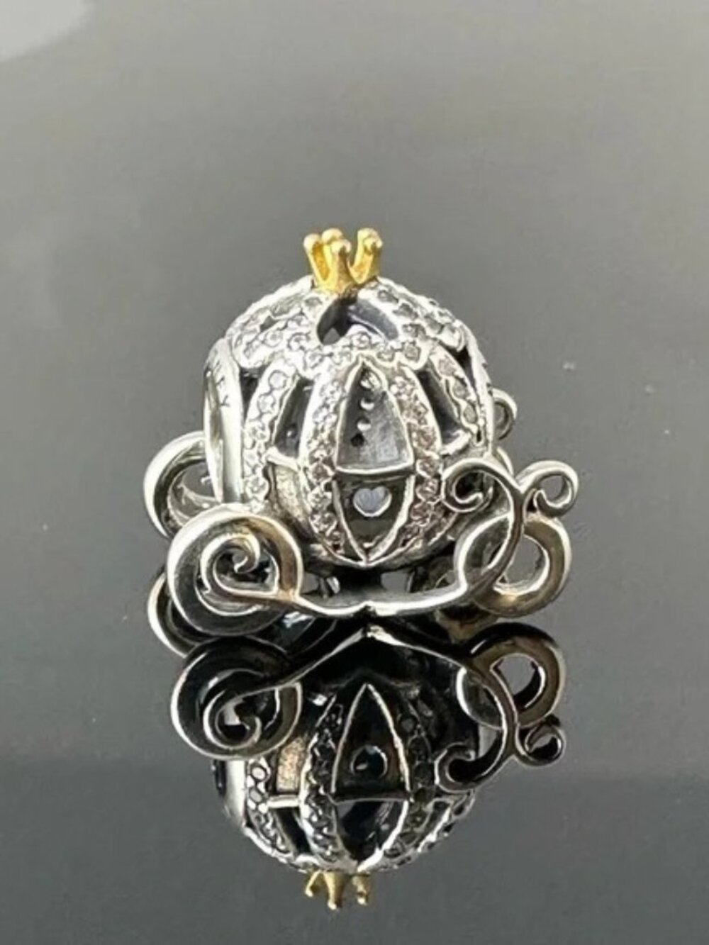 Pandora Disney Cinderella Pumpkin Carriage 925 Ale with CZ Charm